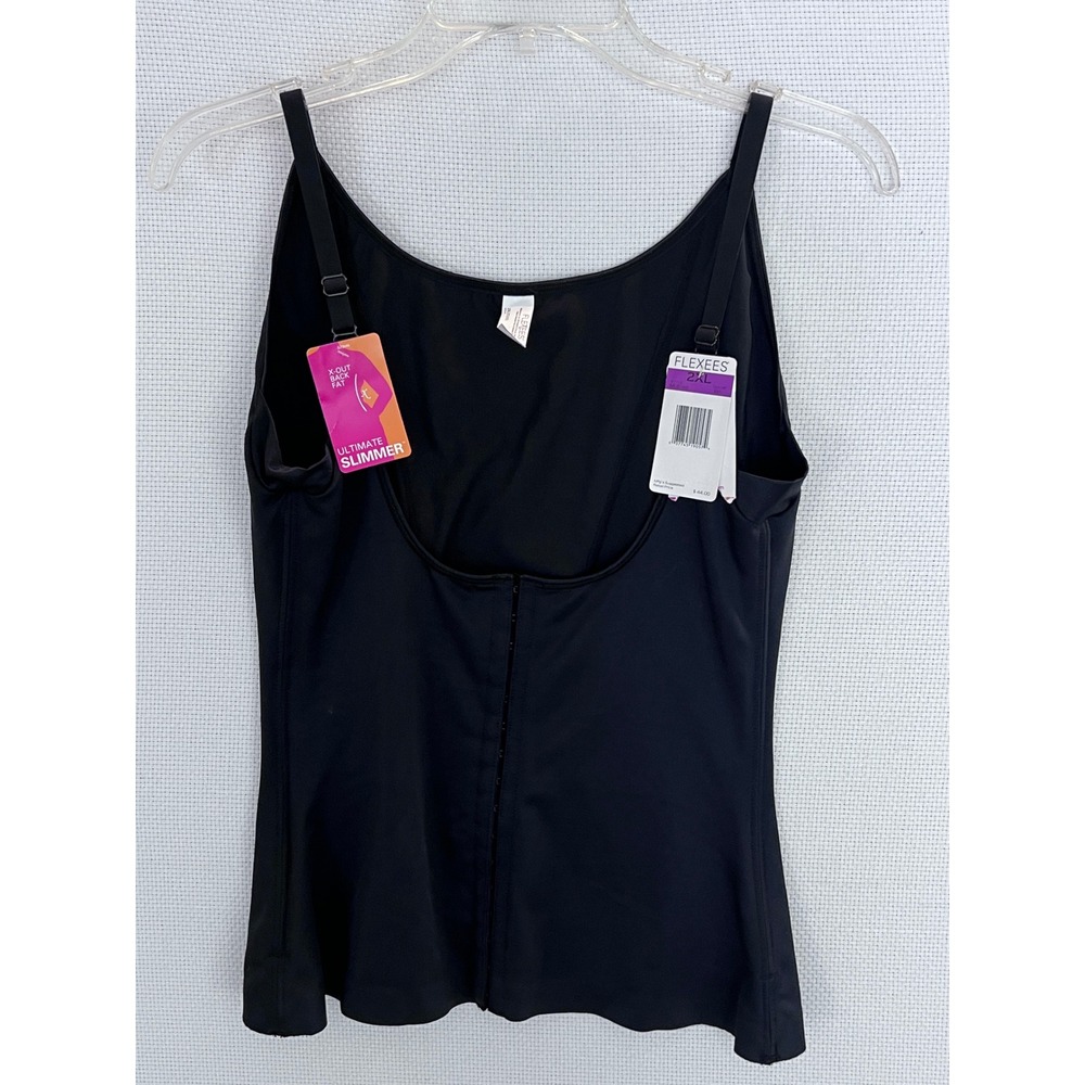 Flexees Maidenform Ultimate Slimmer Waist Nipper Camisole Black 2XL NWT